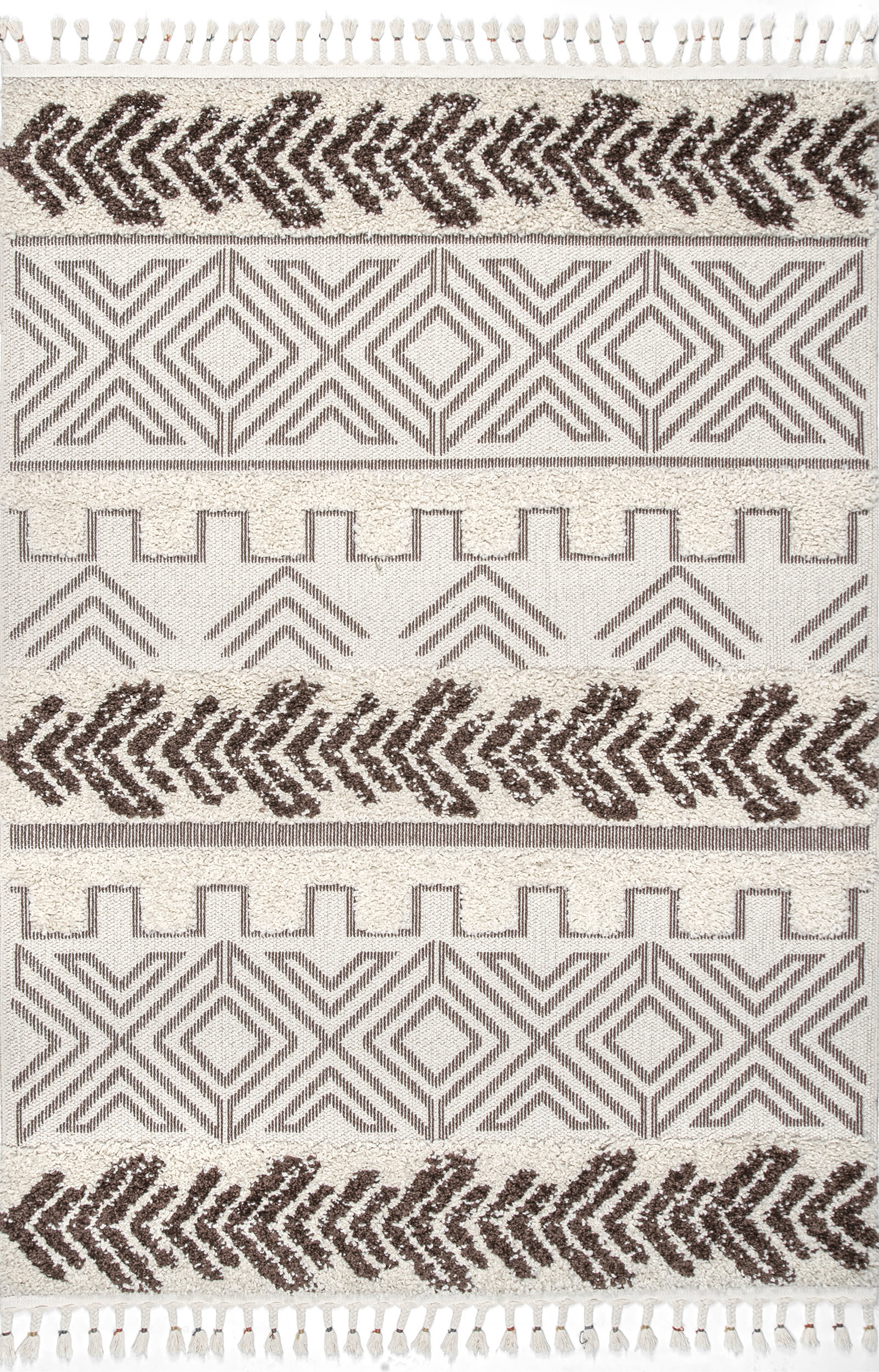 Banded Shag Rug | Brown