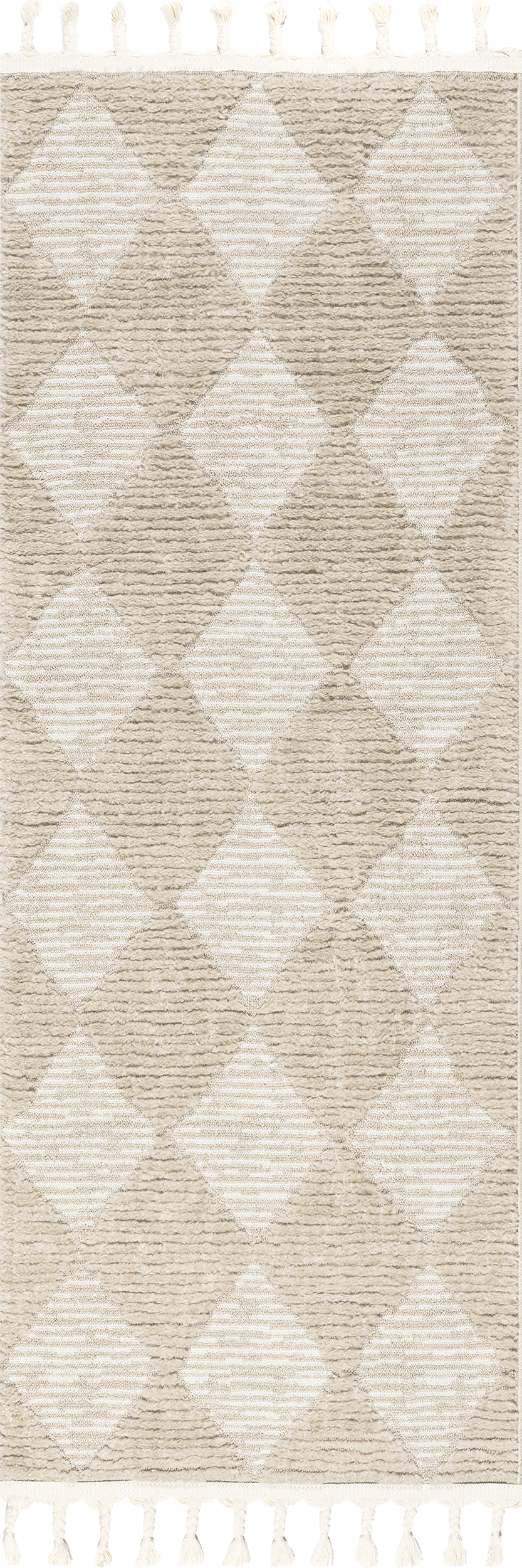 Aylin Diamond Tasseled Rug | Beige