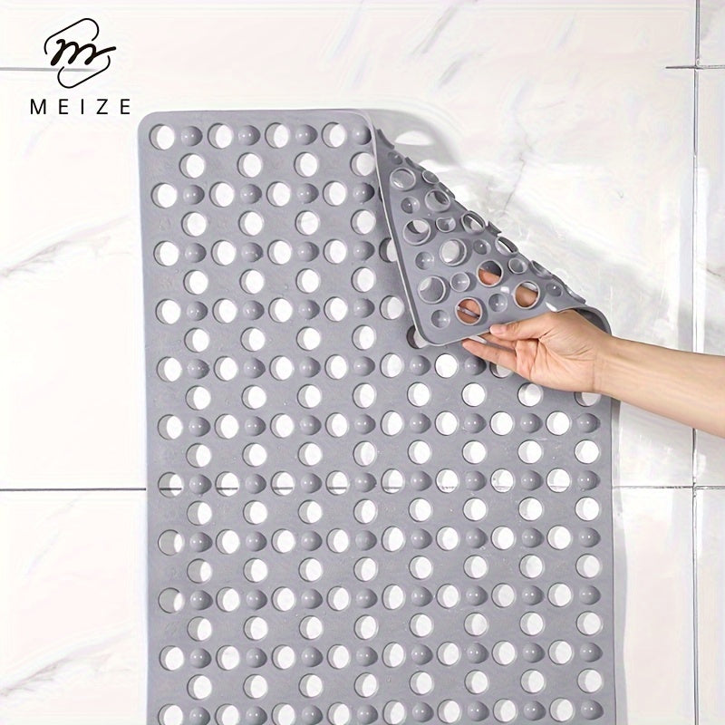[Meize Anti Slip Mat] Meize 1pc Anti Slip Mat | Shower Mat with Strong Suction Cup, Circular Hole Design, Massage Ring, Convenient for Maintenance and Quick Watering, Suitable for Shower Rooms, Hotel Bathrooms, Bathrooms, Bathtubs