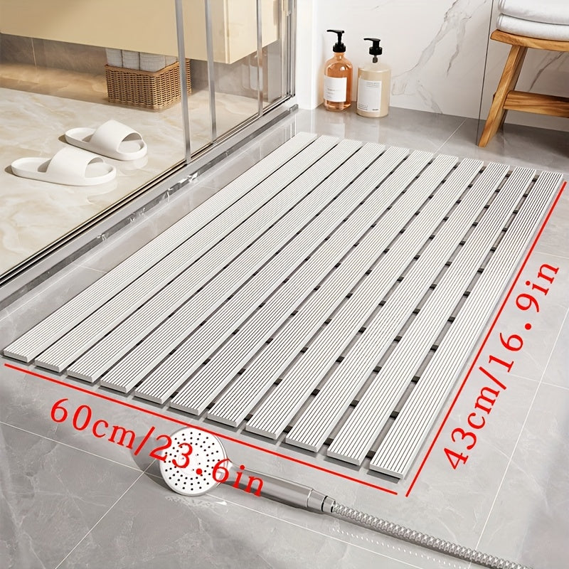 1pc of Dongyang brand Christmas PVC anti slip bathroom mat, bathroom mat with rubber backing and drainage holes, soft shower mat, suitable for bathtub, shower floor mat, bathroom mat, simple and stylish bathroom decoration mat, 16.9 * 23.6 inches, Best
