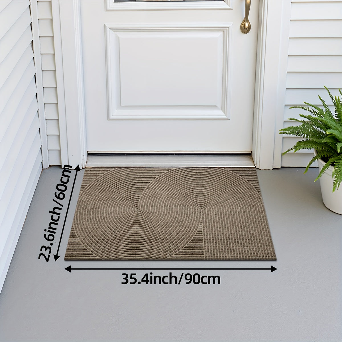 DAJIANG Geometric Stripe Non-Slip Mat - Durable Polyester 100., Hand Wash Only, Rectangular Entryway Mat for Home & Office, Christmas Decor & Gift, Beige & Brown Striped Design, Christmas Decor Mat | Modern Home Decor | Durable Mat, Christmas Decorations