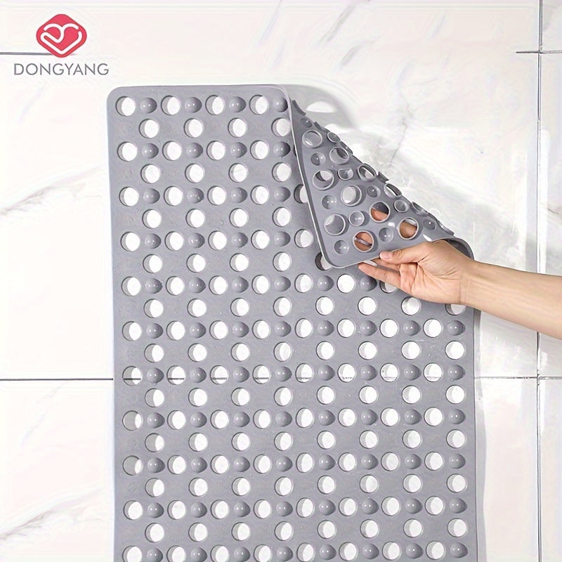 1pc Non-Slip Bathroom Mat - Quick Drain, Round Hole Design, Suction Cup, Massage Ring, Durable and Comfortable for Shower Room, Hotel Toilet, Bathtub