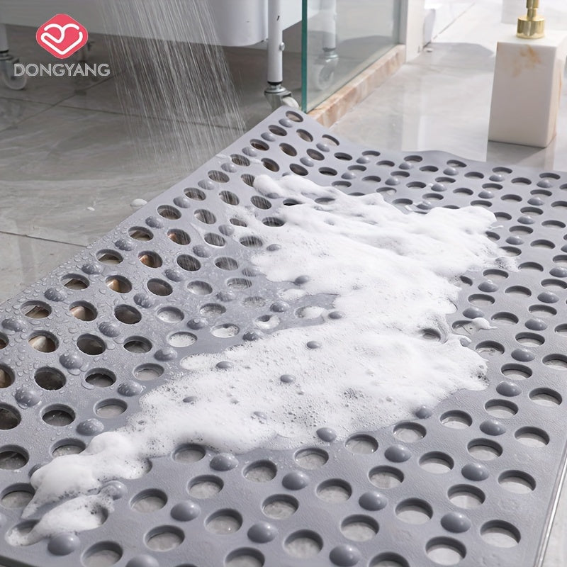 1pc Non-Slip Bathroom Mat - Quick Drain, Round Hole Design, Suction Cup, Massage Ring, Durable and Comfortable for Shower Room, Hotel Toilet, Bathtub
