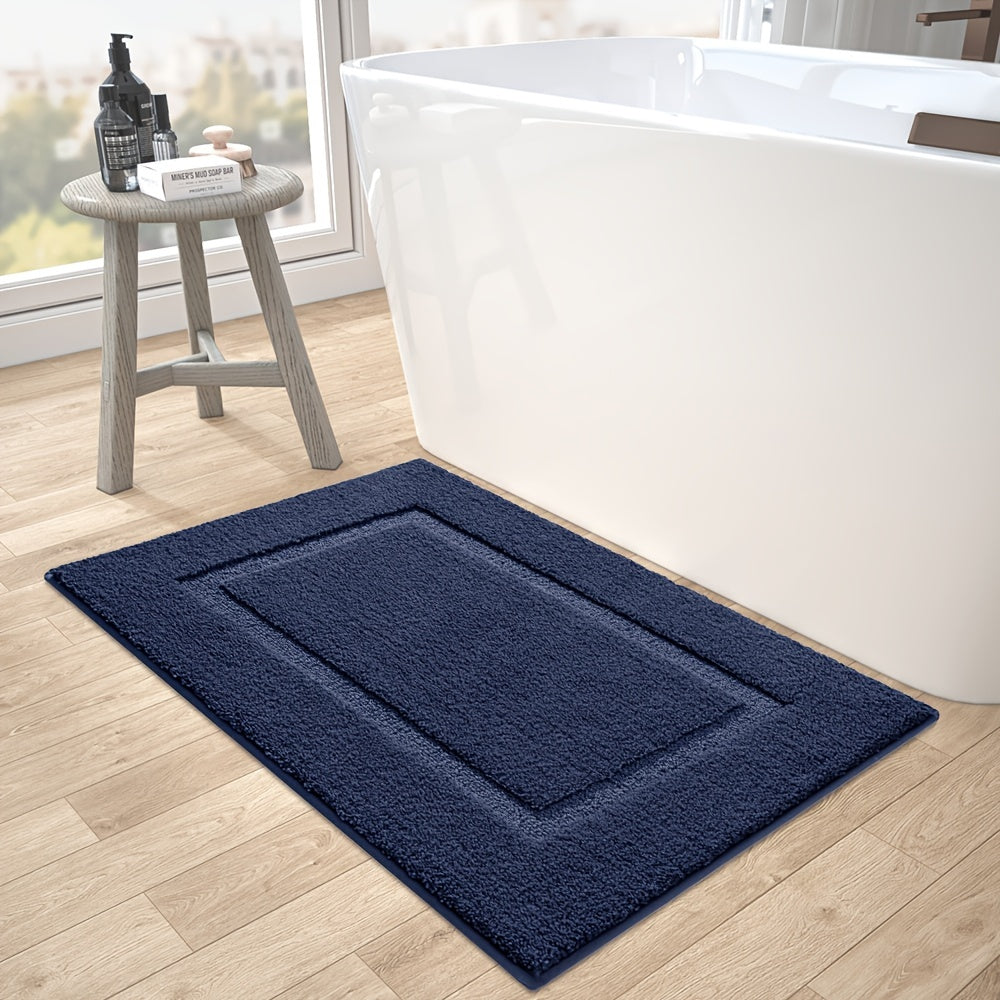 Bathroom Rug Mat, Ultra Absorbent Soft Bath Rug, Washable Non-Slip Bath Mat for Bathroom Floor, Tub, Shower Room, 24"x16", Brown