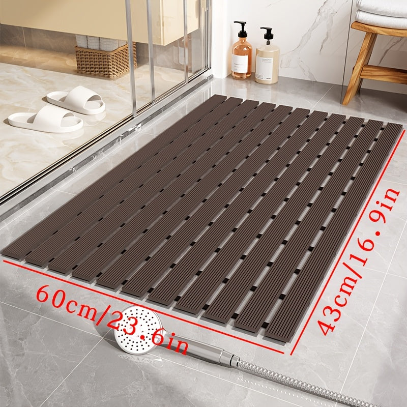 1pc of Dongyang brand Christmas PVC anti slip bathroom mat, bathroom mat with rubber backing and drainage holes, soft shower mat, suitable for bathtub, shower floor mat, bathroom mat, simple and stylish bathroom decoration mat, 16.9 * 23.6 inches, Best