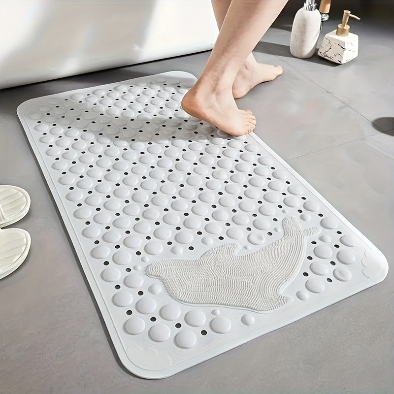 1pc Bathroom Non-slip Mat, Non Slip Bath Mats with Suction Cups, Shower Room And Anti-drop Mat, Machine Washable Bathtub Mats with Drain Holes, Foot Massage Shower Carpet, Household Toilet with Suction Cup Floor Mat
