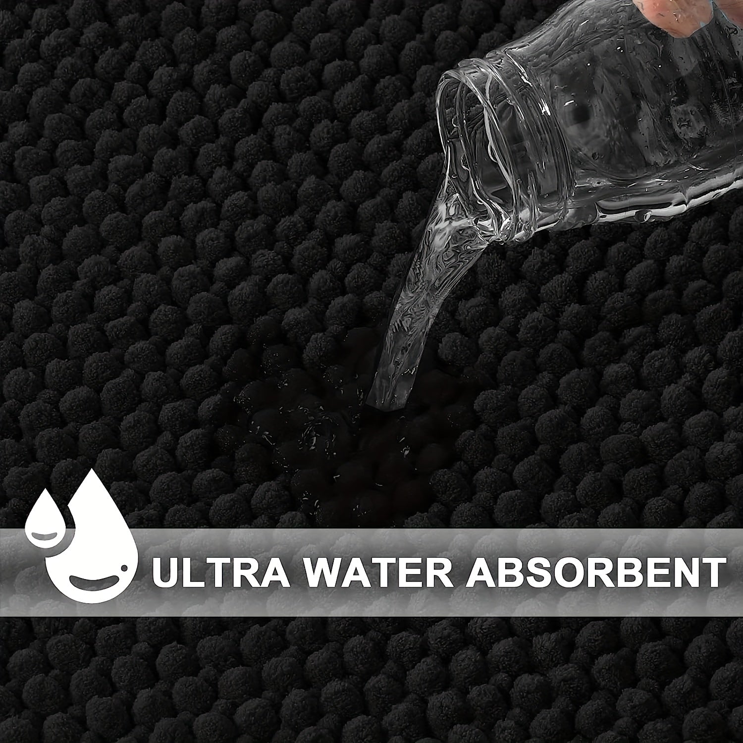 [Ultra-Absorbent Rug] Soft Ultra-Absorbent Bathroom Rug - Thick Non-Slip Polyester with PVC Backing for Home Decor, Perfect for Kitchen & Dining Area