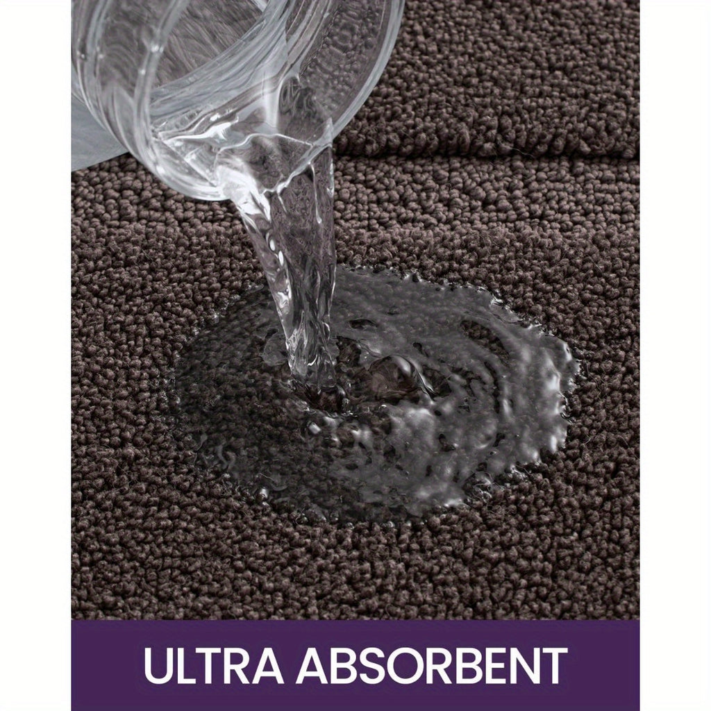 Bathroom Rug Mat, Ultra Absorbent Soft Bath Rug, Washable Non-Slip Bath Mat for Bathroom Floor, Tub, Shower Room, 24"x16", Brown