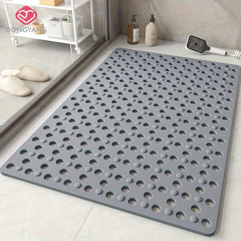 1pc Non-Slip Bathroom Mat - Quick Drain, Round Hole Design, Suction Cup, Massage Ring, Durable and Comfortable for Shower Room, Hotel Toilet, Bathtub