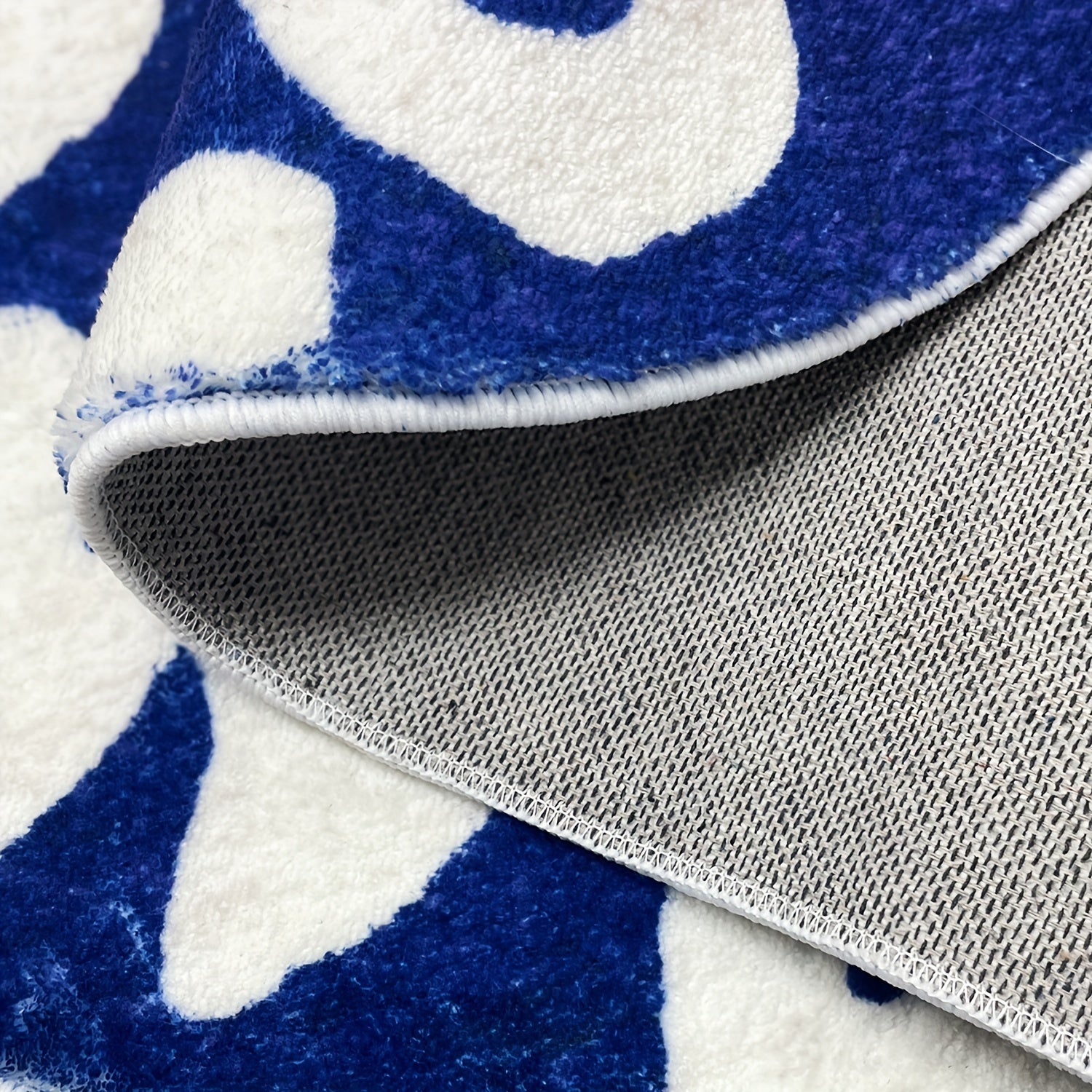 [Cartoon Carpet] 1pc Blue Cartoon Creative Caution Wet Floor Carpet | Soft and Comfortable Imitation Cashmere Material, TPR Non-slip Bottom Back | Suitable for Bathroom, Laundry Room, Kitchen, Washstand, Creative Door Mat and other Indoor Home Carpet