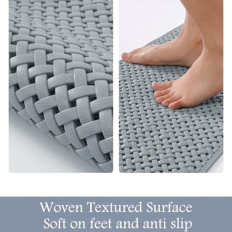 1pc Bathtub Mat, Non Slip with Suction Cups and Drain Holes, Machine Washable Shower Mat, Anti Slip Bath Mat for Tub