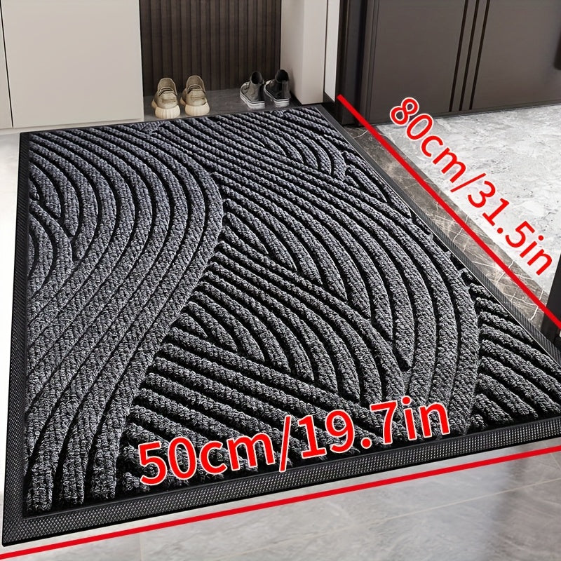 1pc of Dongyang brand water absorbing and anti slip door mat, solid color striped welcome Mat, thickened and weighted outdoor mat, Durable and easy to maintain foot pads, suitable for outdoor doorways, corridors, Entrance halls, outdoors