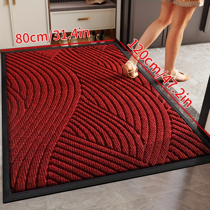 1pc of Dongyang brand water absorbing and anti slip door mat, solid color striped welcome Mat, thickened and weighted outdoor mat, Durable and easy to maintain foot pads, suitable for outdoor doorways, corridors, Entrance halls, outdoors