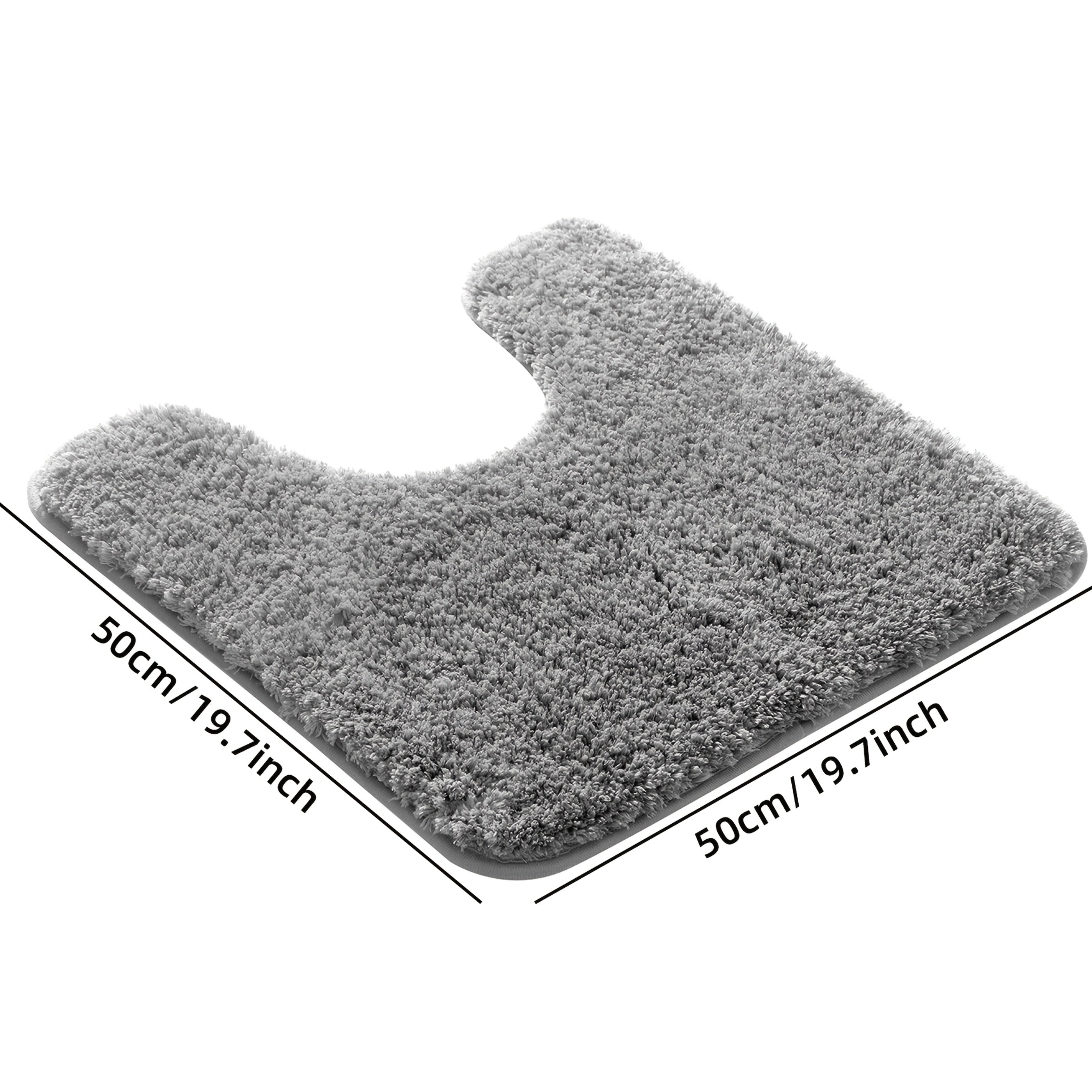[1pc Ultra-Soft Toilet Mat] Ultra-Soft 1pc Plush Bathroom Toilet Mat | Non-Slip, Super Absorbent, Machine Washable, Solid Color with U-Shaped Contour for Enhanced Comfort and Support