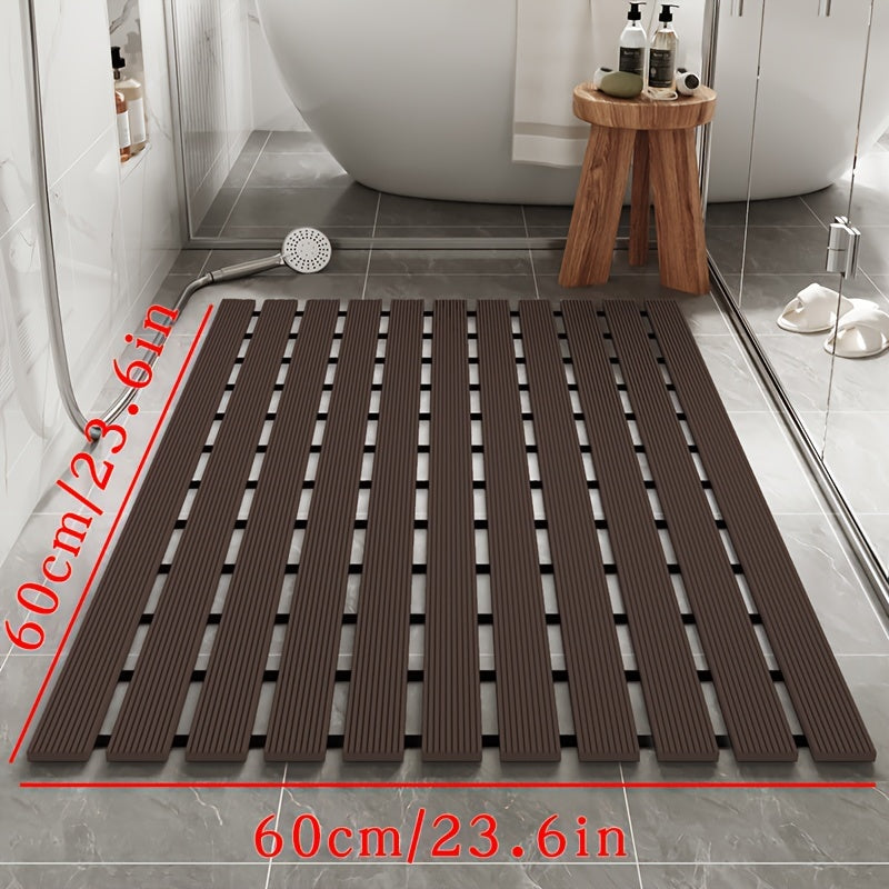 1pc of Dongyang brand Christmas PVC anti slip bathroom mat, bathroom mat with rubber backing and drainage holes, soft shower mat, suitable for bathtub, shower floor mat, bathroom mat, simple and stylish bathroom decoration mat, 16.9 * 23.6 inches, Best