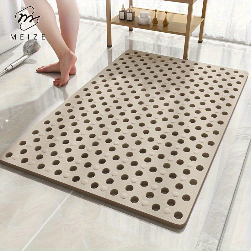 [Meize Anti Slip Mat] Meize 1pc Anti Slip Mat | Shower Mat with Strong Suction Cup, Circular Hole Design, Massage Ring, Convenient for Maintenance and Quick Watering, Suitable for Shower Rooms, Hotel Bathrooms, Bathrooms, Bathtubs