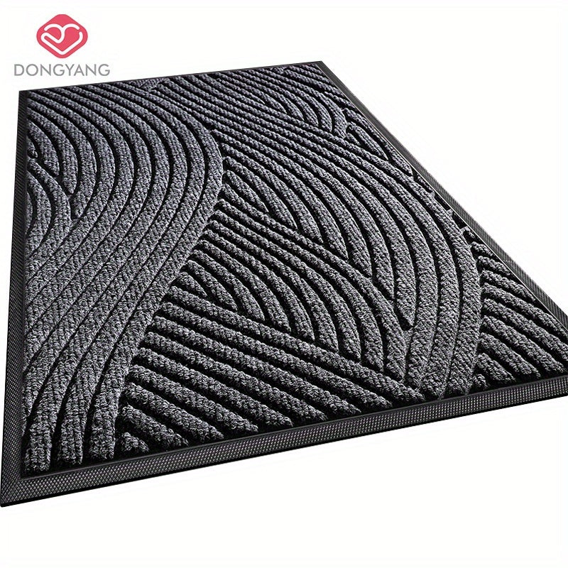1pc of Dongyang brand water absorbing and anti slip door mat, solid color striped welcome Mat, thickened and weighted outdoor mat, Durable and easy to maintain foot pads, suitable for outdoor doorways, corridors, Entrance halls, outdoors