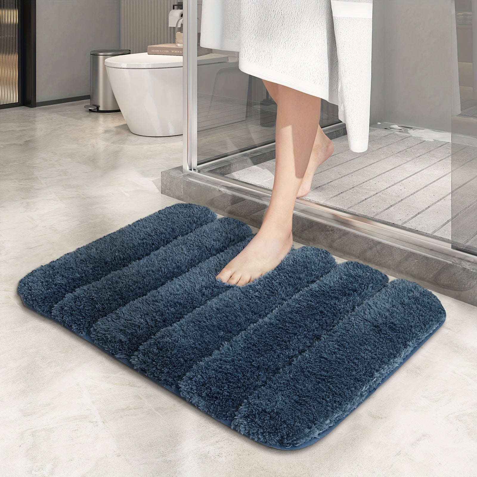 1pc Shower Mat, Super Soft Bath Mat, Bath Rugs Non Slip Washable, Thickened And Comfortable Bathroom Rug, Perfect For Bathroom Decor, Christmas Gifts, Bathroom Accessories, Home Decor