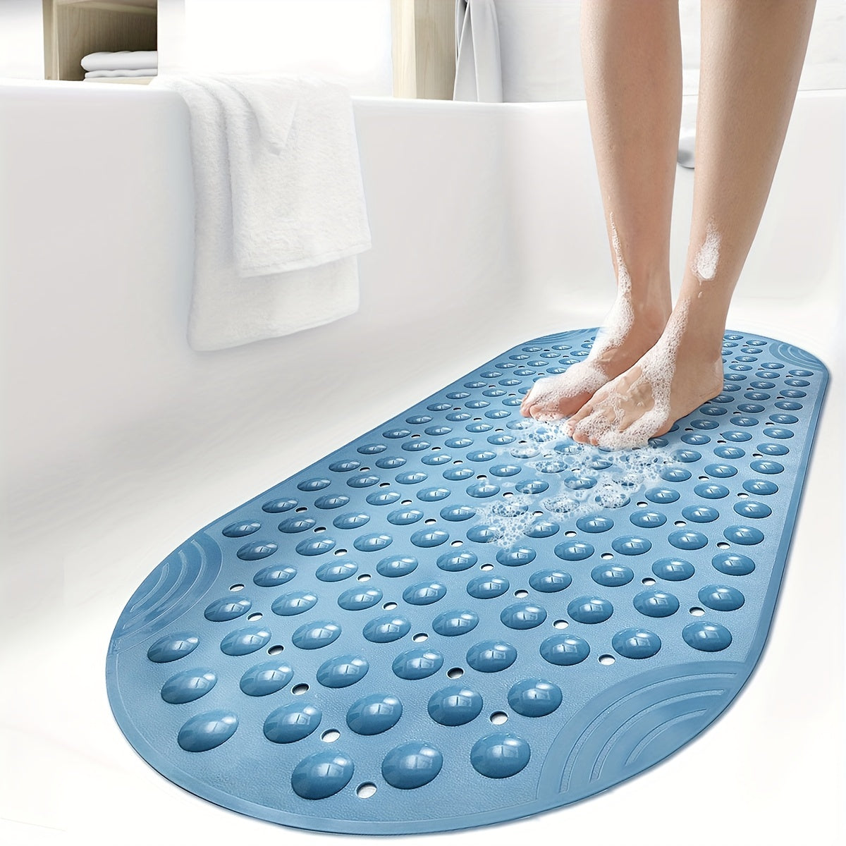 [DEXI Non-Slip Bathtub Mat] DEXI Non-Slip Bathtub Mat - 15.7" x 34.6" Washable Shower Floor Mats with Suction Cups for Bathroom Safety, Perfect Christmas Gift