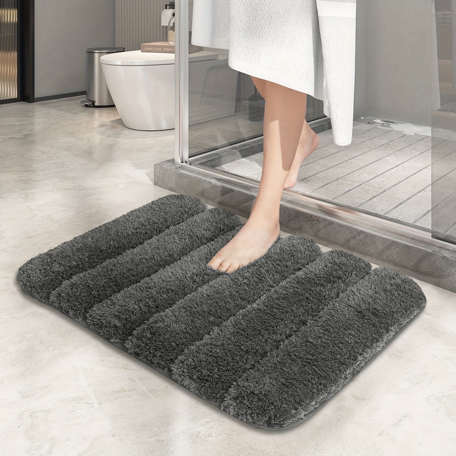 1pc Shower Mat, Super Soft Bath Mat, Bath Rugs Non Slip Washable, Thickened And Comfortable Bathroom Rug, Perfect For Bathroom Decor, Christmas Gifts, Bathroom Accessories, Home Decor
