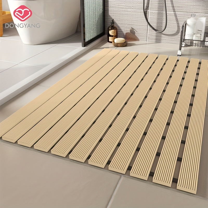 1pc of Dongyang brand Christmas PVC anti slip bathroom mat, bathroom mat with rubber backing and drainage holes, soft shower mat, suitable for bathtub, shower floor mat, bathroom mat, simple and stylish bathroom decoration mat, 16.9 * 23.6 inches, Best