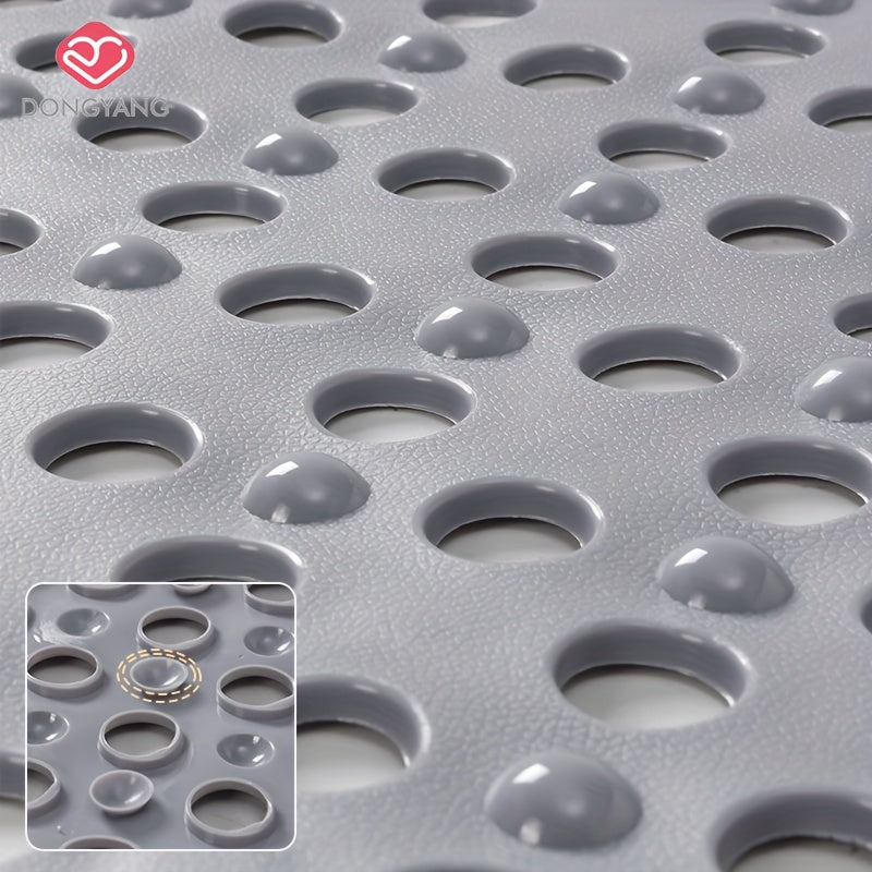 1pc Non-Slip Bathroom Mat - Quick Drain, Round Hole Design, Suction Cup, Massage Ring, Durable and Comfortable for Shower Room, Hotel Toilet, Bathtub