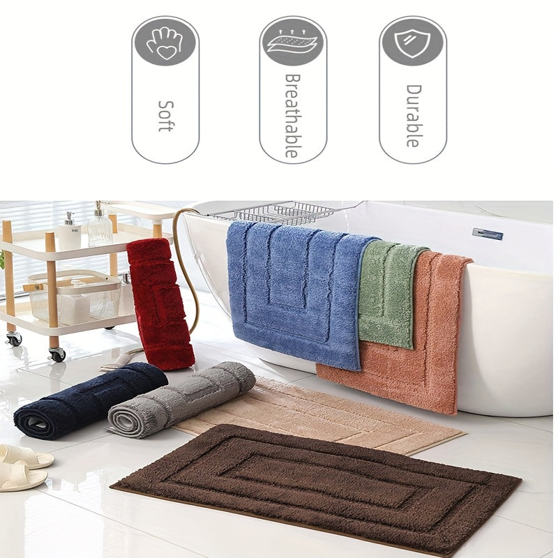 2pcs of ultra-soft, non-slip bathroom carpet 1 super absorbent, machine washable, durable home decoration floor mat (suitable for bathroom, bathroom, bedroom, living room entrance) U-shaped toilet mat entrance door mat