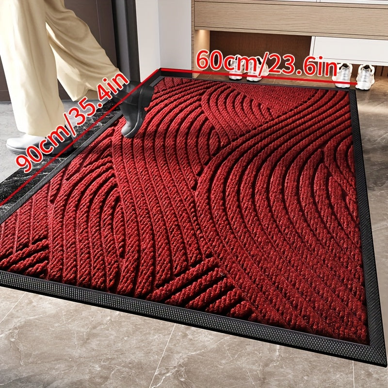 1pc of Dongyang brand water absorbing and anti slip door mat, solid color striped welcome Mat, thickened and weighted outdoor mat, Durable and easy to maintain foot pads, suitable for outdoor doorways, corridors, Entrance halls, outdoors