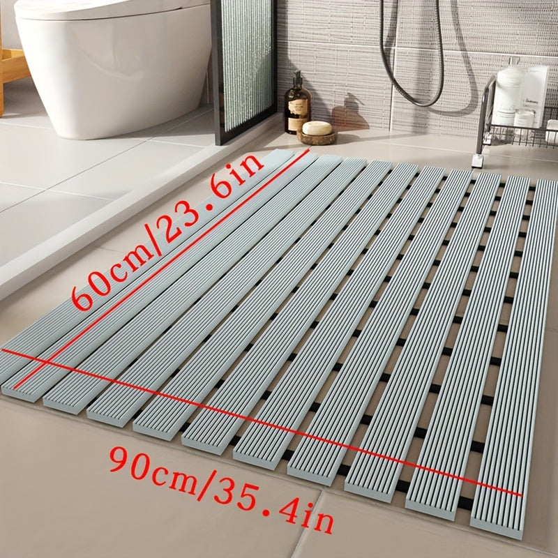 1pc of Dongyang brand Christmas PVC anti slip bathroom mat, bathroom mat with rubber backing and drainage holes, soft shower mat, suitable for bathtub, shower floor mat, bathroom mat, simple and stylish bathroom decoration mat, 16.9 * 23.6 inches, Best