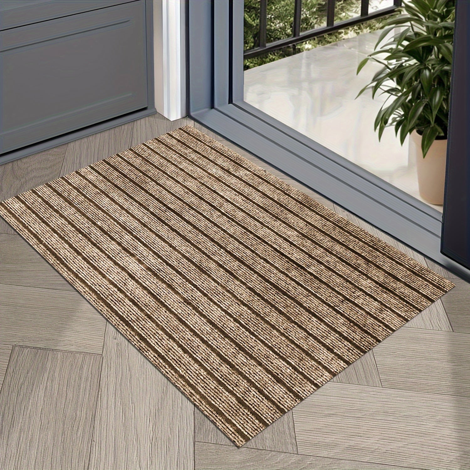 2pcs kitchen carpet, striped non-slip mat, entrance door mat, kitchen living room laundry bathroom absorbent mat set, suitable for kitchen, living room, laundry room, bathroom, balcony, corridor, garage