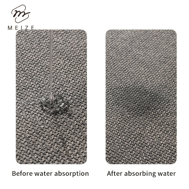 [Water-Absorbent Door Mat] Meize Style 1pc Rubber Braided Light Gray/Beige/Coffee Door Mat | Water-Absorbent And Non-Slip Solid Color Woven Texture Entrance Mat with Rubber Backing, Soft And Comfortable, Suitable for Doorways, Bedrooms, Kitchens,