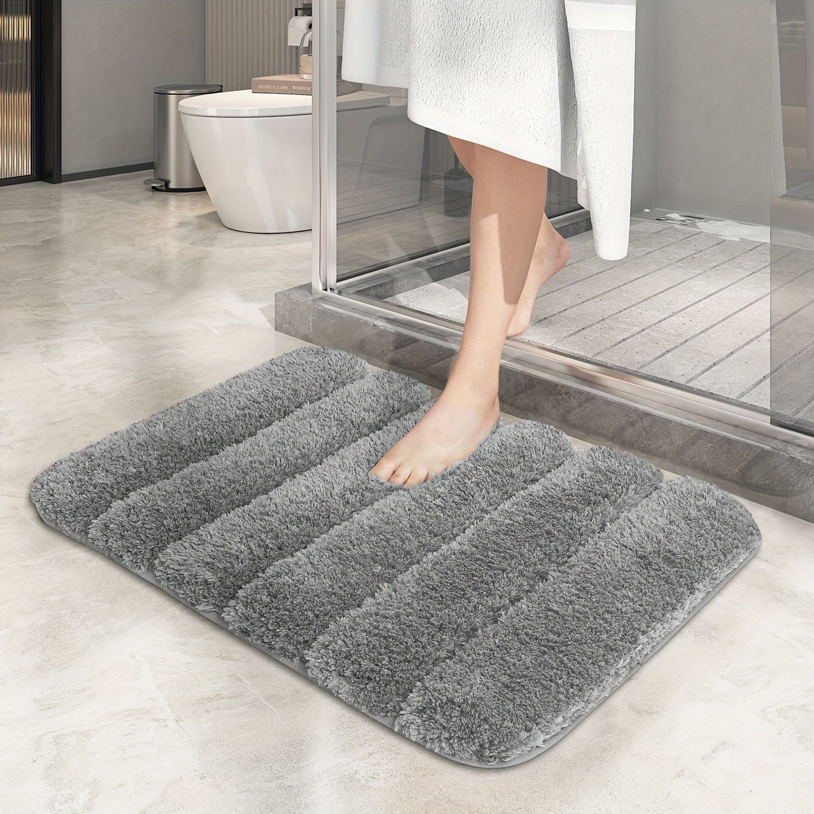 1pc Shower Mat, Super Soft Bath Mat, Bath Rugs Non Slip Washable, Thickened And Comfortable Bathroom Rug, Perfect For Bathroom Decor, Christmas Gifts, Bathroom Accessories, Home Decor