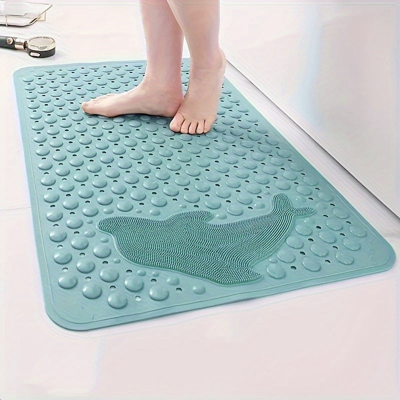 1pc Bathroom Non-slip Mat, Non Slip Bath Mats with Suction Cups, Shower Room And Anti-drop Mat, Machine Washable Bathtub Mats with Drain Holes, Foot Massage Shower Carpet, Household Toilet with Suction Cup Floor Mat