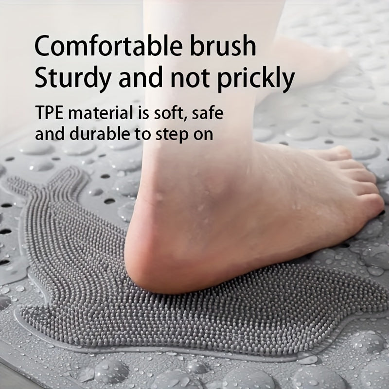 1pc Bathroom Non-slip Mat, Non Slip Bath Mats with Suction Cups, Shower Room And Anti-drop Mat, Machine Washable Bathtub Mats with Drain Holes, Foot Massage Shower Carpet, Household Toilet with Suction Cup Floor Mat