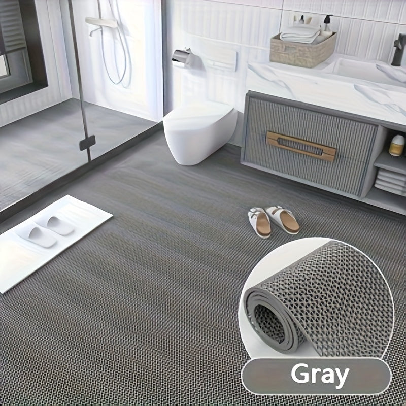 [Anti-Slip Pad] Thin 1pc 4.5mm PVC Anti-Slip Pad | Hollow Non-Slip Drainage Mat for Bathroom and Kitchen, Machine Made, Hand Wash Only, Rectangular Shape, High Absorbency Mat, Modern Bath Mat, PVC Construction, Bathroom Mat