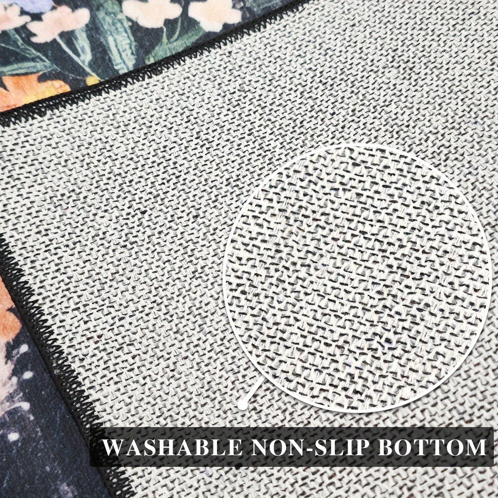 1pc, Soft Fleece Washed Base, Anti-Slip, Machine Washable, Easy Fold, 1100gsm, 4.3mm Thick, Half-Circle Doorway Mat, Minimalist Beige Irregular Line Bathroom Rug, Comfortable Plush Non-Slip Foot Mat for Home Entrance Decor