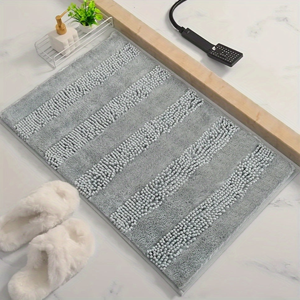 [Super Soft Bath Mat] Super Soft & Absorbent Chenille Bathroom Mat | Non-Slip, Easy To Clean - Ideal For Bathroom, Bedroom, Doorway, Kitchen, And Floor - 1pc