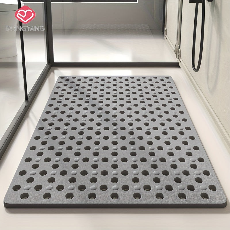 1pc Non-Slip Bathroom Mat - Quick Drain, Round Hole Design, Suction Cup, Massage Ring, Durable and Comfortable for Shower Room, Hotel Toilet, Bathtub