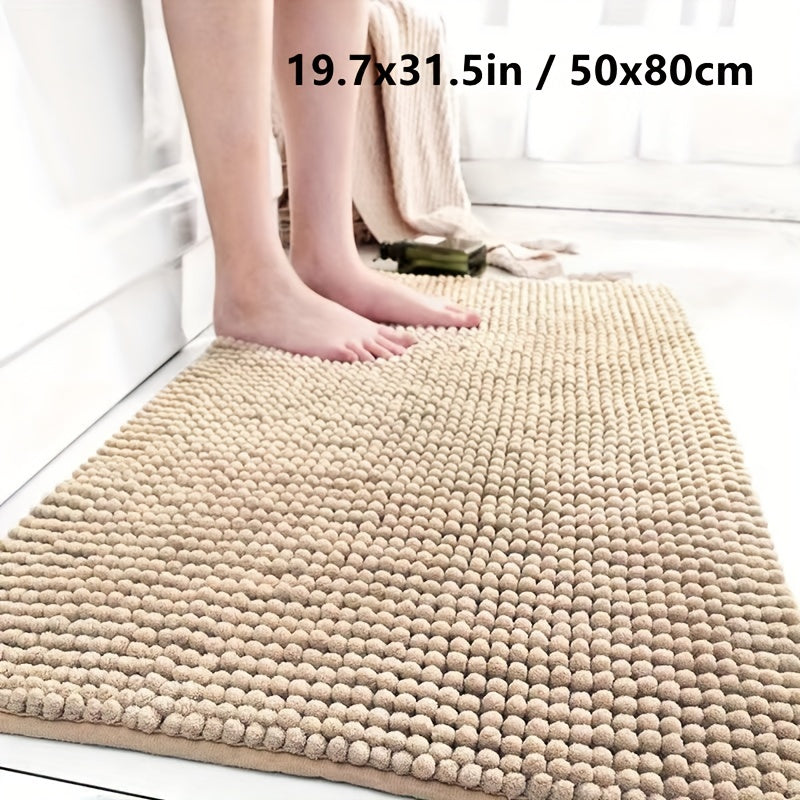 [Ultra-Absorbent Rug] Soft Ultra-Absorbent Bathroom Rug - Thick Non-Slip Polyester with PVC Backing for Home Decor, Perfect for Kitchen & Dining Area