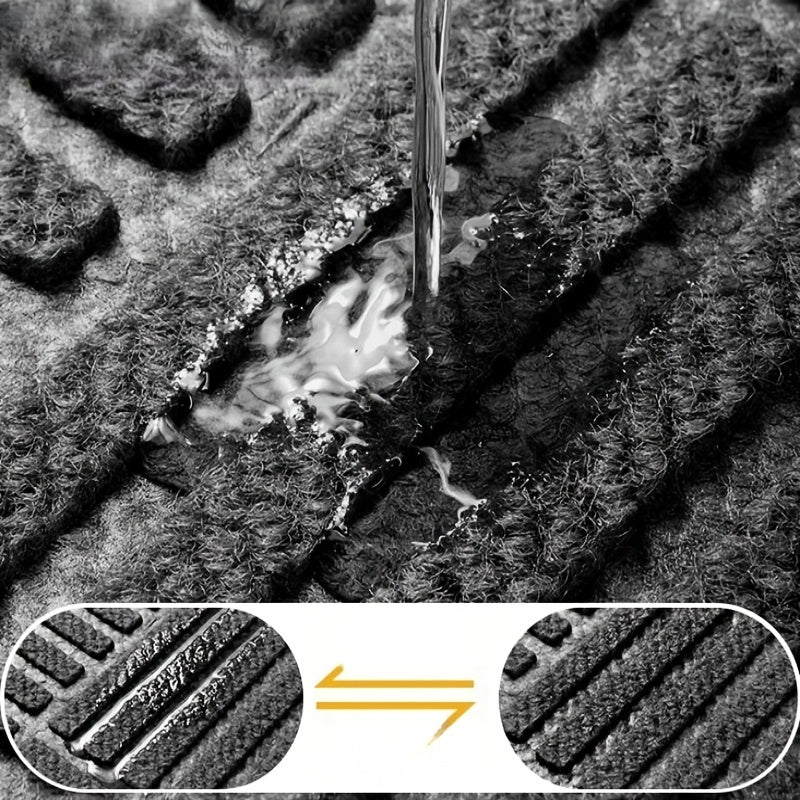 Durable Rubber Non-Slip Mat for Entryway - Thick,, Easy to Clean, Absorbent Doormat for Indoor/Outdoor Use, Modern Design in Black, Multiple Sizes Available, Porch Decoration | Sleek Home Accessory | Durable Construction, Floor Mats for Home