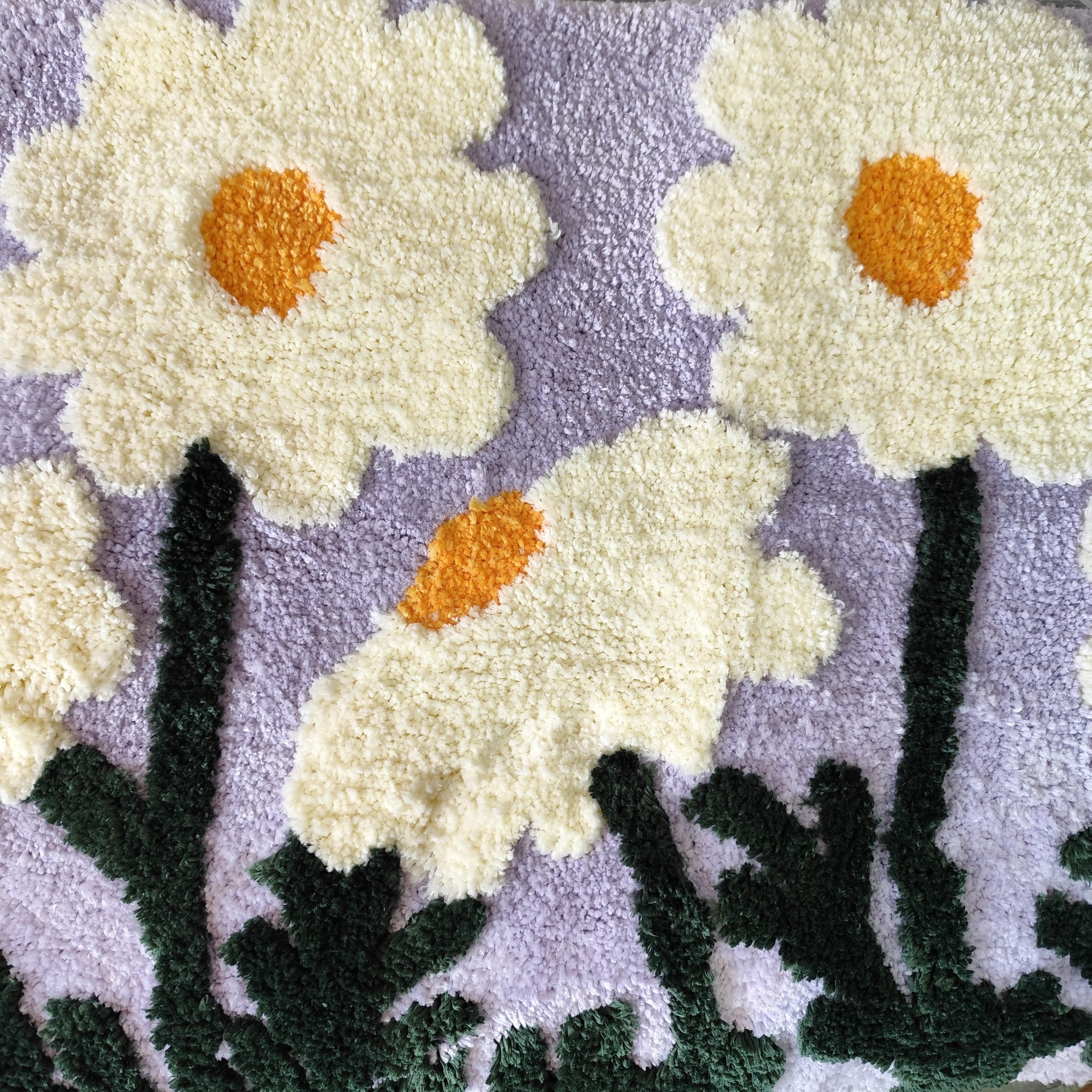 1pc Ultra-Soft Plush Fabric Flower-Shaped Bath Mat with Non-Slip TPR Backing, Polyester Super Absorbent Rectangular Bathroom Rug, 3D High-Low Texture, Machine Washable Home Decor Bathtub Carpet