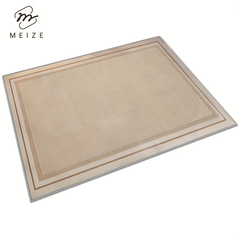 1 Meize brand simple solid color line welcome floor mat, water absorbing and anti slip door mat, soundproof and cooling foot mat, soft and delicate, suitable for doorways, corridors, entrances, bedrooms, kitchens, laundry rooms