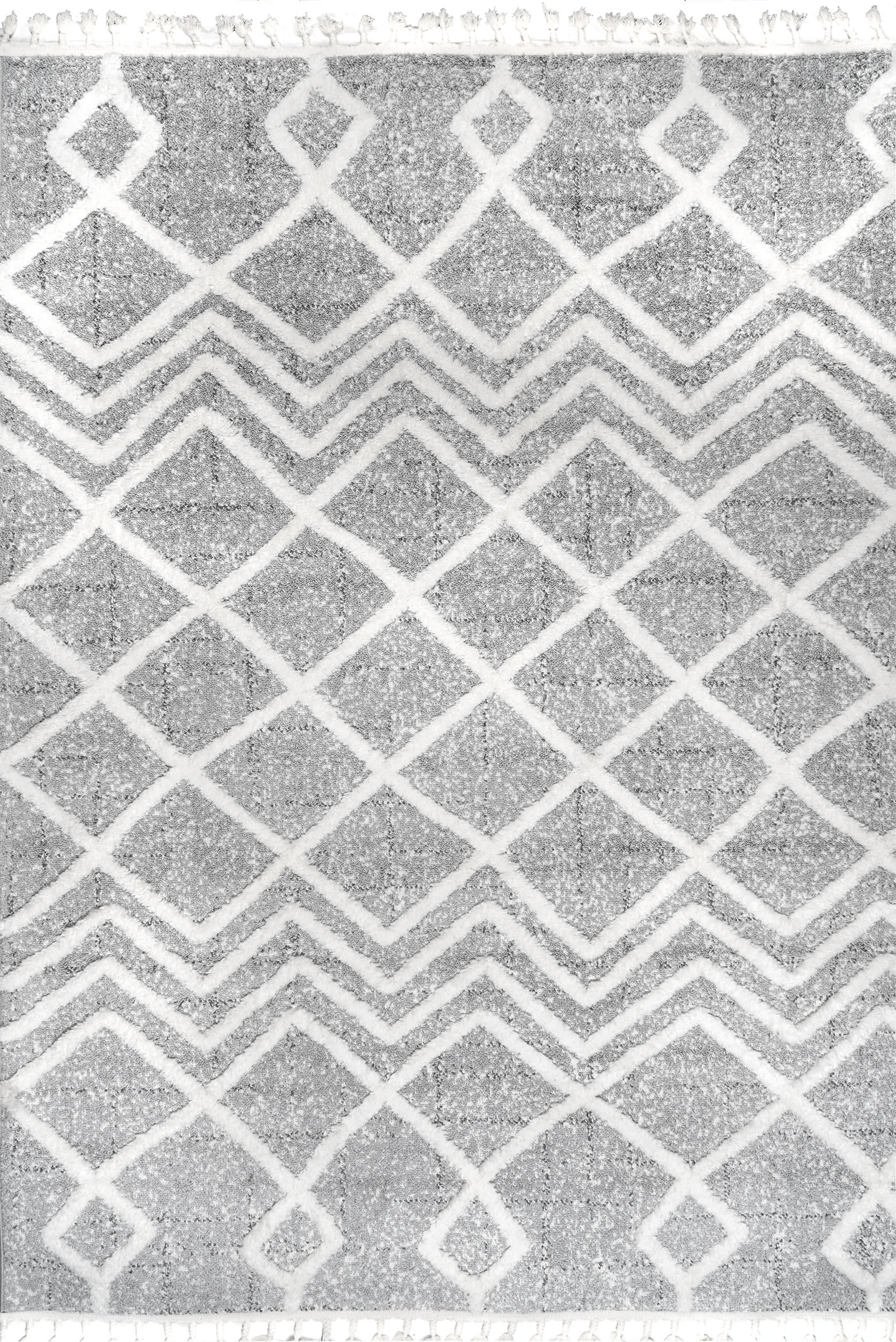 Amber Trellis Textured Rug | Grey