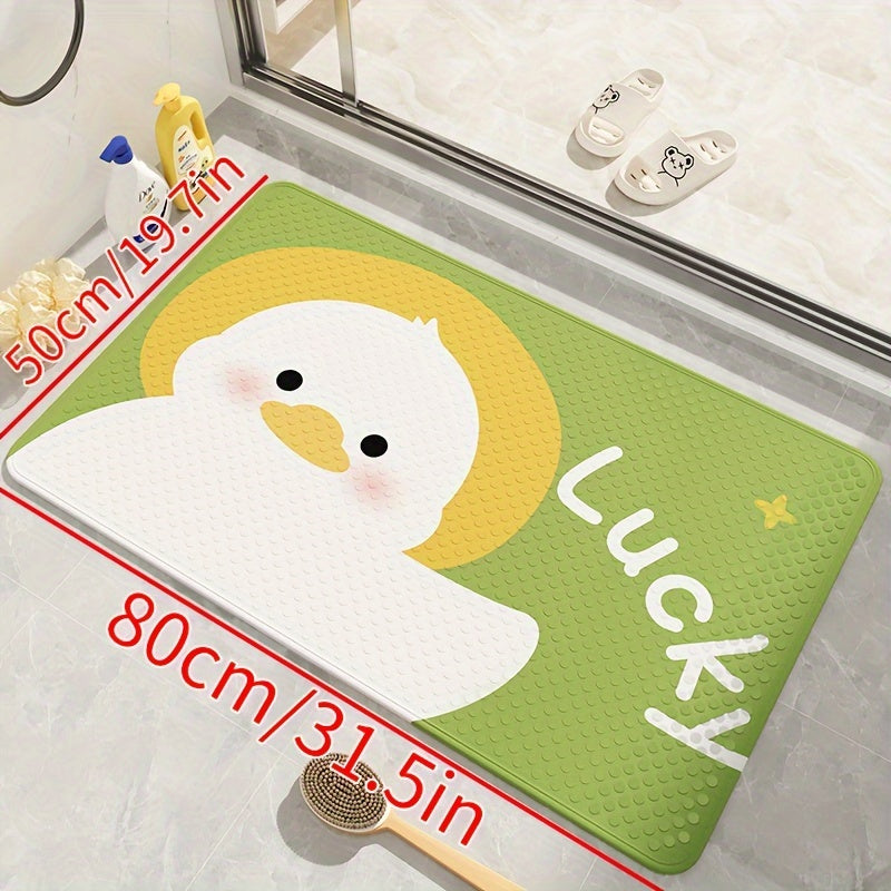 1pc of Dongyang brand cartoon pattern shower mat, Christmas decoration floor mat, bathroom non slip foot mat, easy to clean bath mat, bathtub mat with strong suction cup, quick draining, suitable for shower room, hotel restroom, bathroom, bathtub