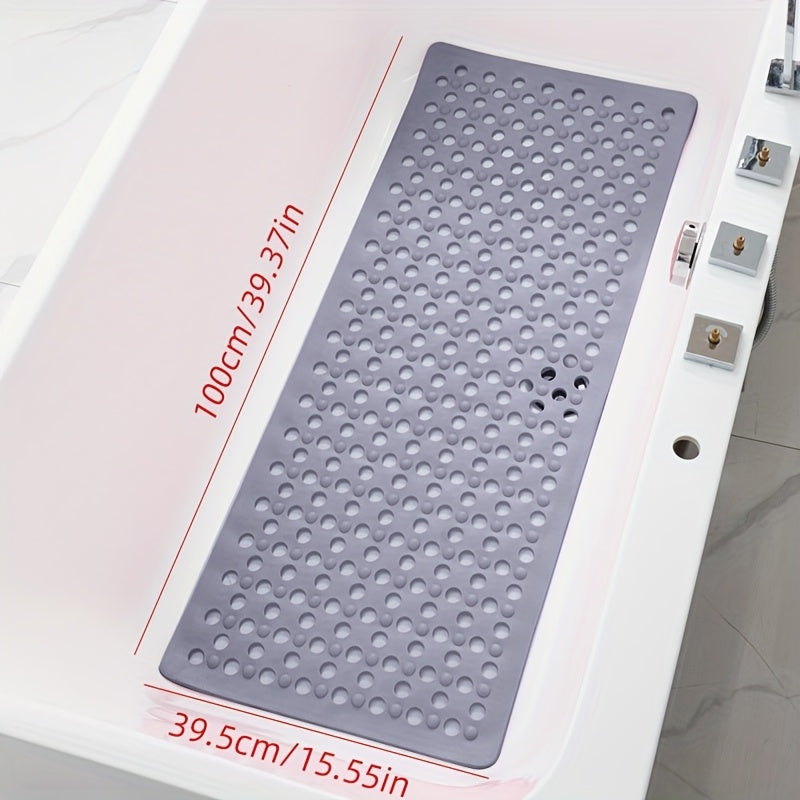 1pc Non-Slip Bathroom Mat - Quick Drain, Round Hole Design, Suction Cup, Massage Ring, Durable and Comfortable for Shower Room, Hotel Toilet, Bathtub