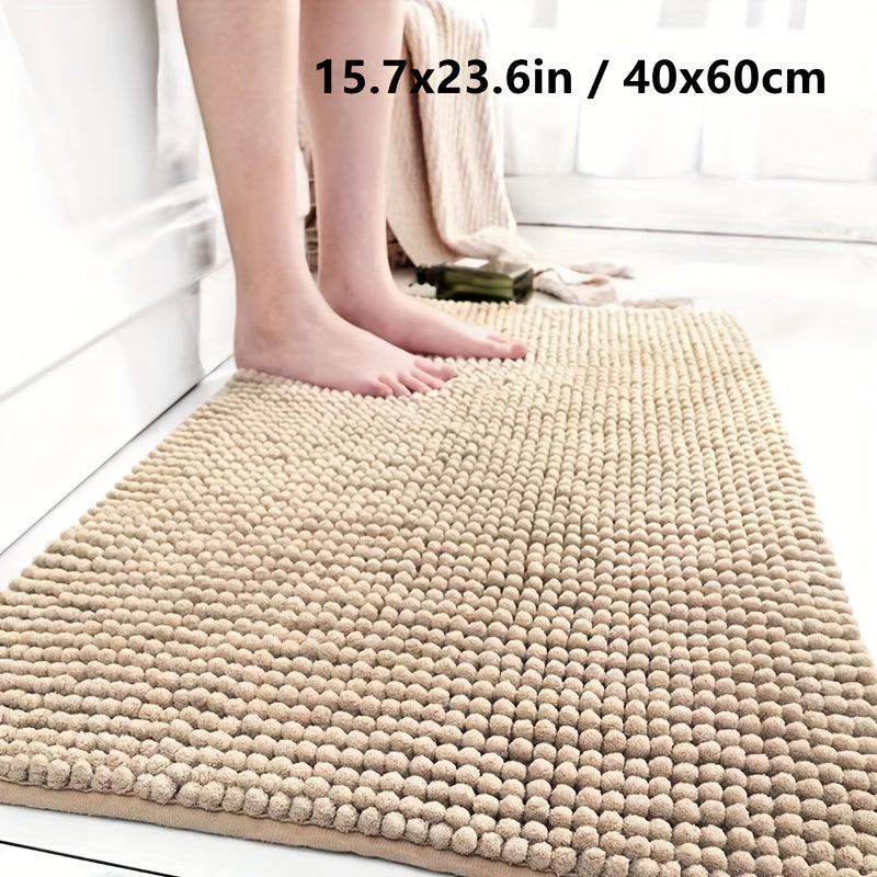 [Ultra-Absorbent Rug] Soft Ultra-Absorbent Bathroom Rug - Thick Non-Slip Polyester with PVC Backing for Home Decor, Perfect for Kitchen & Dining Area
