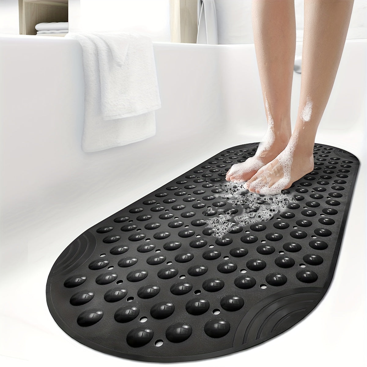 [DEXI Non-Slip Bathtub Mat] DEXI Non-Slip Bathtub Mat - 15.7" x 34.6" Washable Shower Floor Mats with Suction Cups for Bathroom Safety, Perfect Christmas Gift