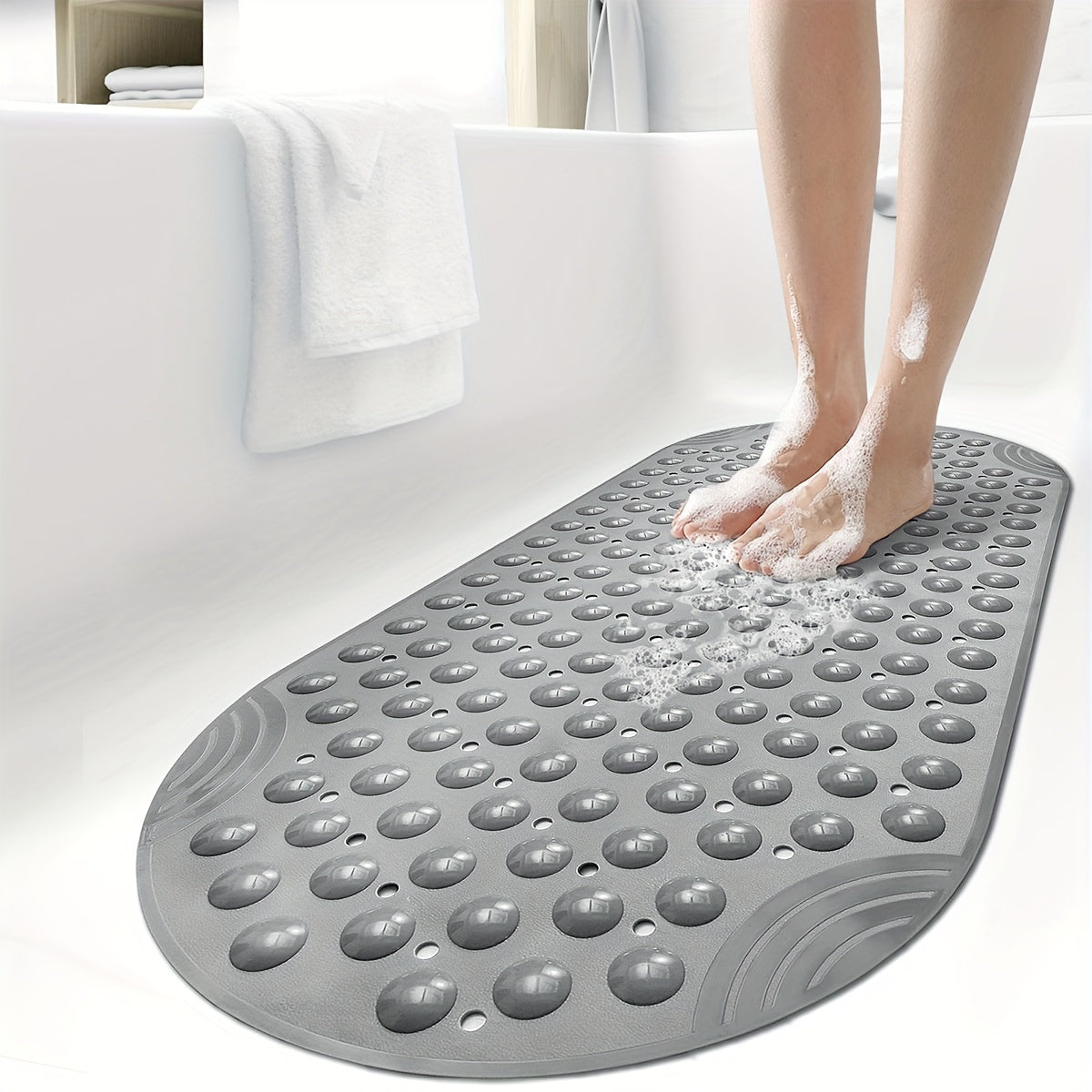 [DEXI Non-Slip Bathtub Mat] DEXI Non-Slip Bathtub Mat - 15.7" x 34.6" Washable Shower Floor Mats with Suction Cups for Bathroom Safety, Perfect Christmas Gift