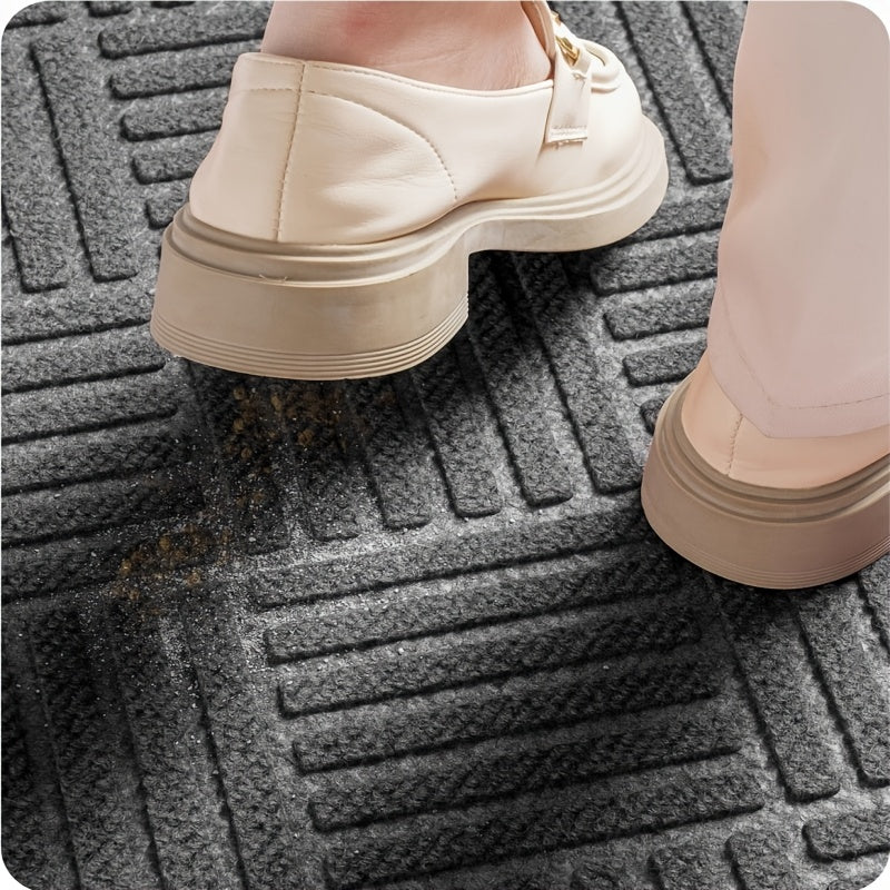 Durable Rubber Non-Slip Mat for Entryway - Thick,, Easy to Clean, Absorbent Doormat for Indoor/Outdoor Use, Modern Design in Black, Multiple Sizes Available, Porch Decoration | Sleek Home Accessory | Durable Construction, Floor Mats for Home