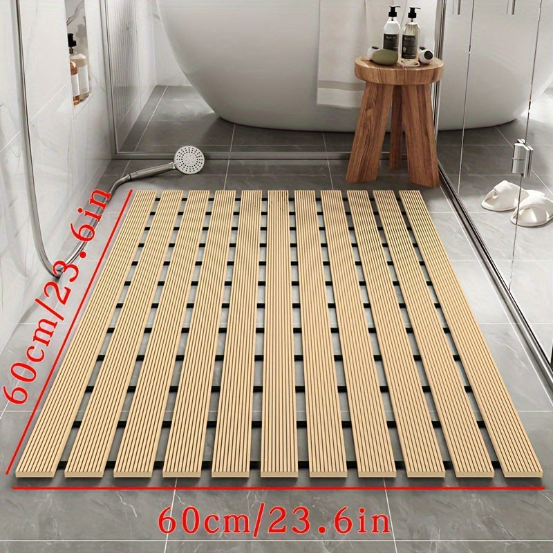 1pc of Dongyang brand Christmas PVC anti slip bathroom mat, bathroom mat with rubber backing and drainage holes, soft shower mat, suitable for bathtub, shower floor mat, bathroom mat, simple and stylish bathroom decoration mat, 16.9 * 23.6 inches, Best